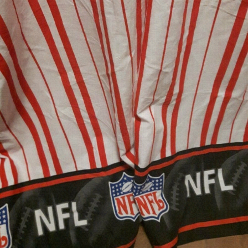 VINTAGE DAN RIVER NFL football red white stripe FULL flat sheet
